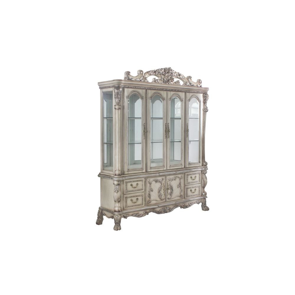 ACME 68177 Dresden Hutch & Buffet, Vintage Bone White