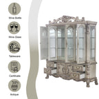 ACME 68177 Dresden Hutch & Buffet, Vintage Bone White