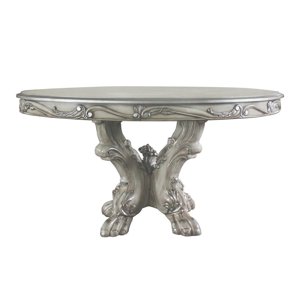 ACME 68180 Dresden Dining Table (Round), Vintage Bone White