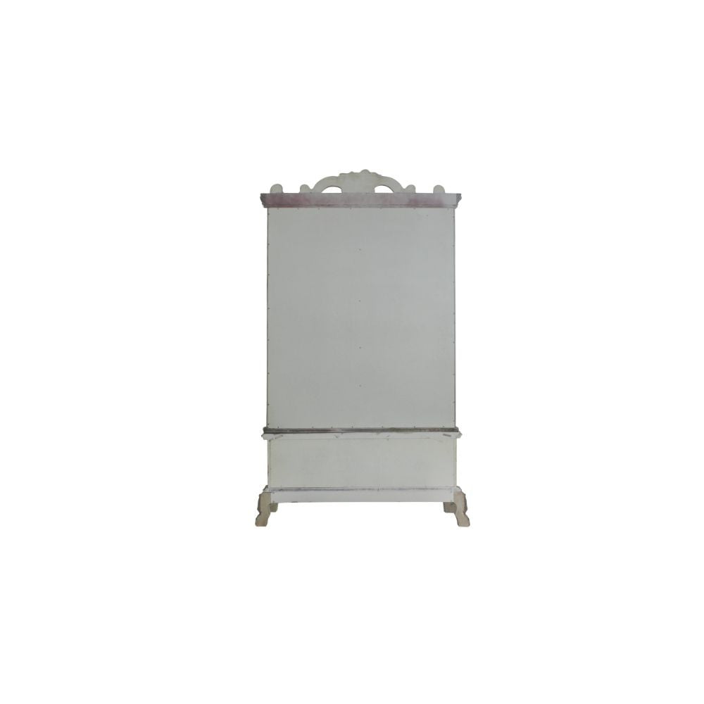 ACME 68182 Dresden Curio Cabinet, Vintage Bone White