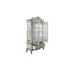 ACME 68182 Dresden Curio Cabinet, Vintage Bone White