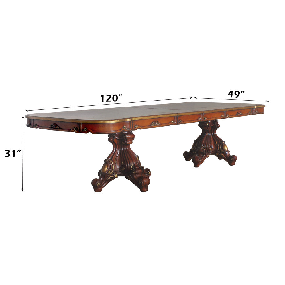 ACME 68220 Picardy Dining Table, Cherry Oak
