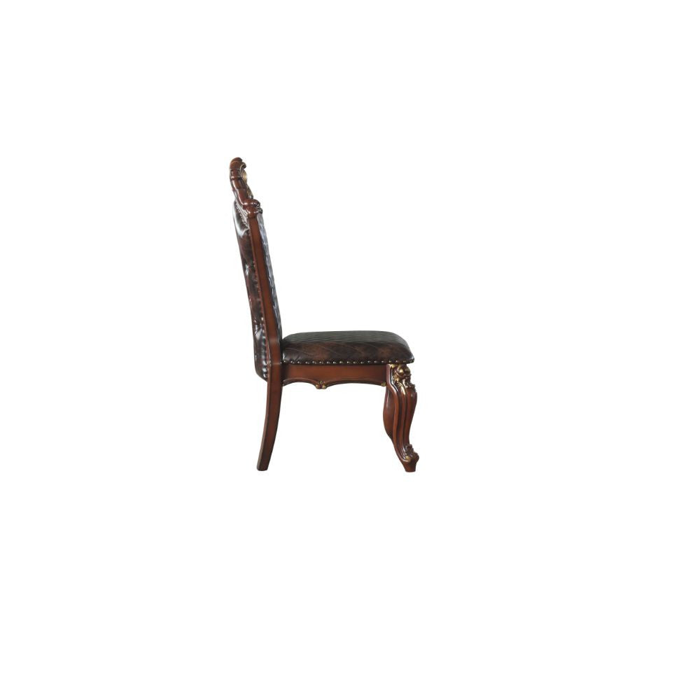 ACME 68222 Picardy Side Chair (Set-2), Cherry Oak & PU