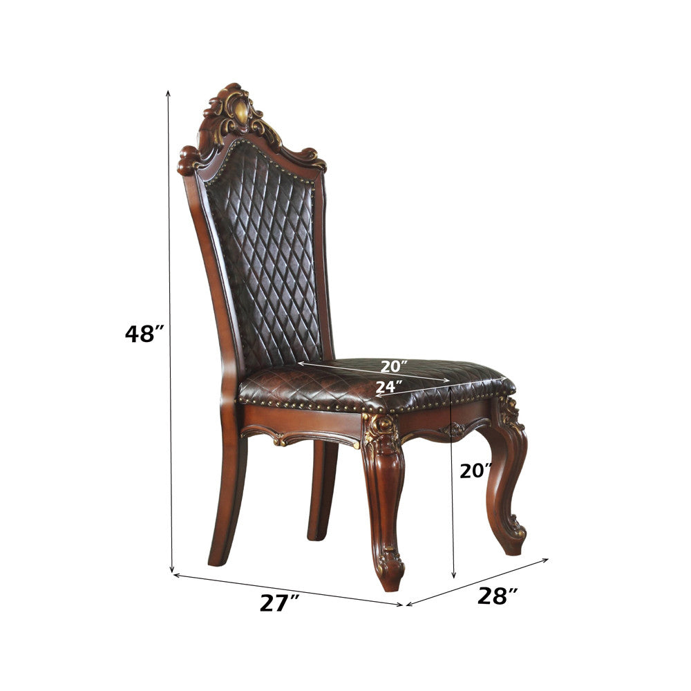 ACME 68222 Picardy Side Chair (Set-2), Cherry Oak & PU
