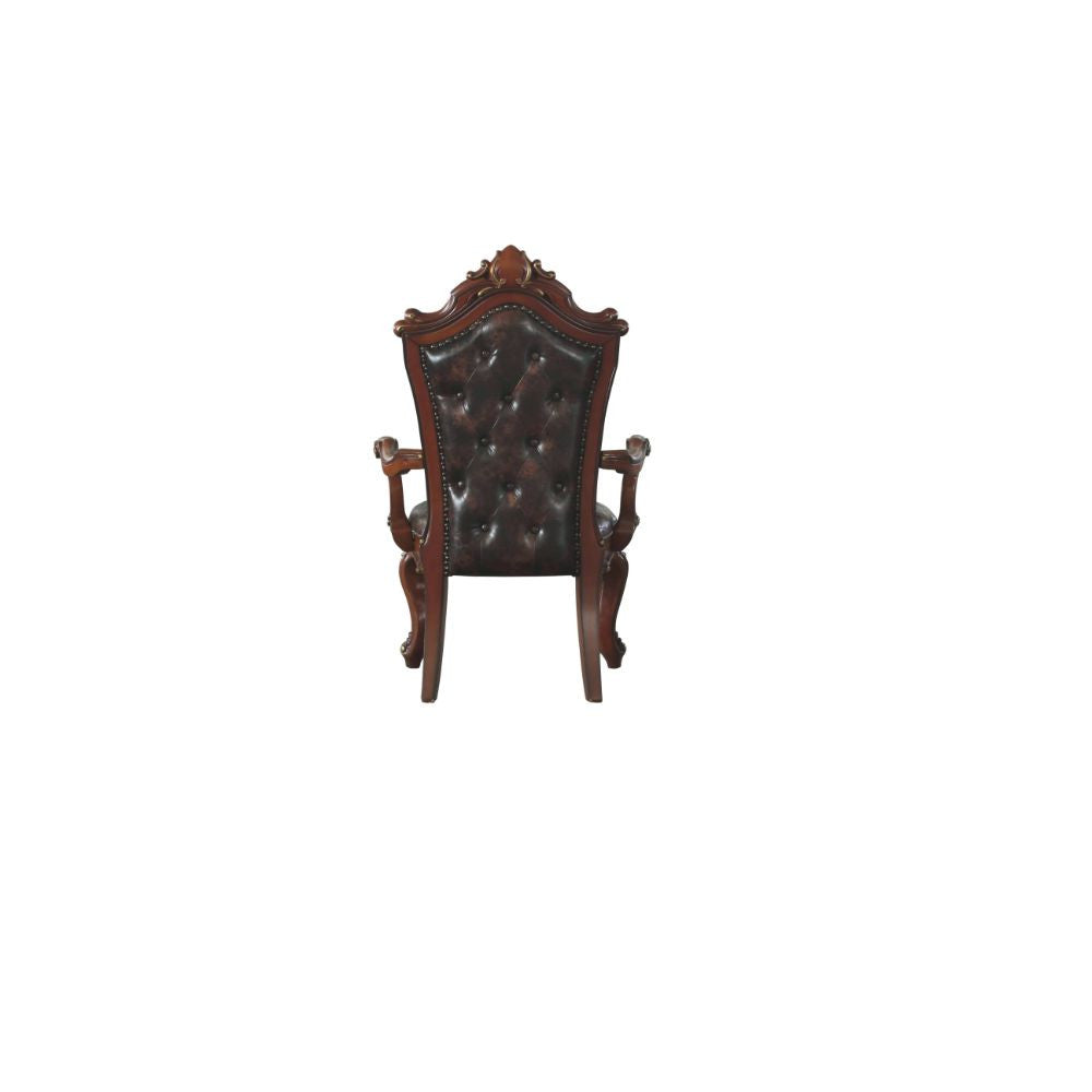 ACME 68223 Picardy Arm Chair (Set-2), Cherry Oak & PU