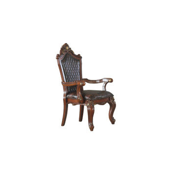 ACME 68223 Picardy Arm Chair (Set-2), Cherry Oak & PU