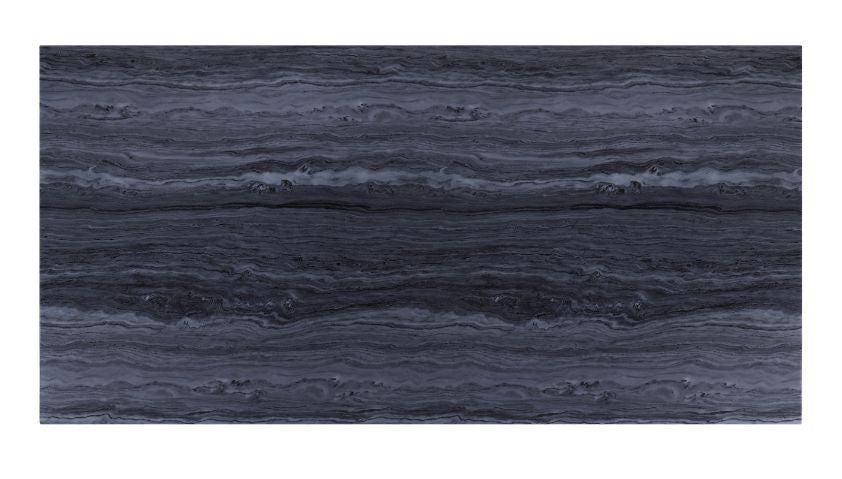 ACME 68255 Nasir Dining Table, Gray Printed Faux Marble & Mirrored Silver Finish