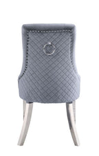 ACME 68264 Satinka Side Chair, Gray Fabric & Mirrored Silver Finish