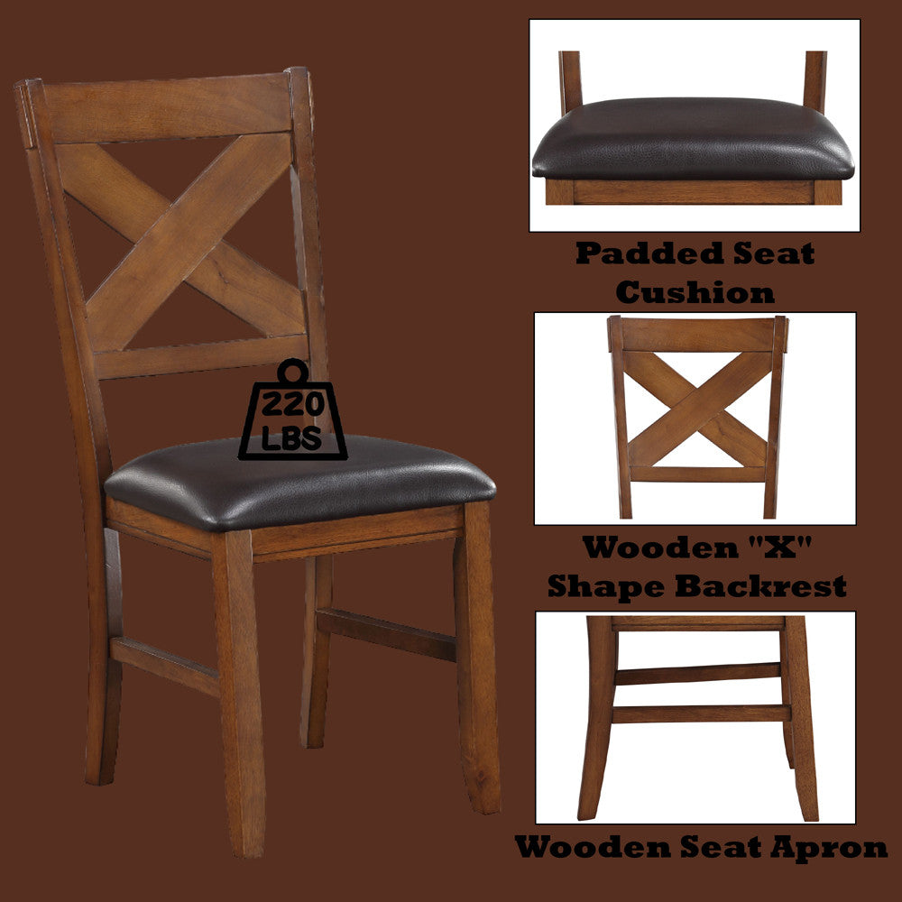 ACME 70003 Apollo Side Chair (Set-2), Espresso PU & Walnut