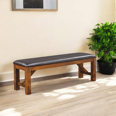 ACME 70004 Apollo Bench, Espresso PU & Walnut