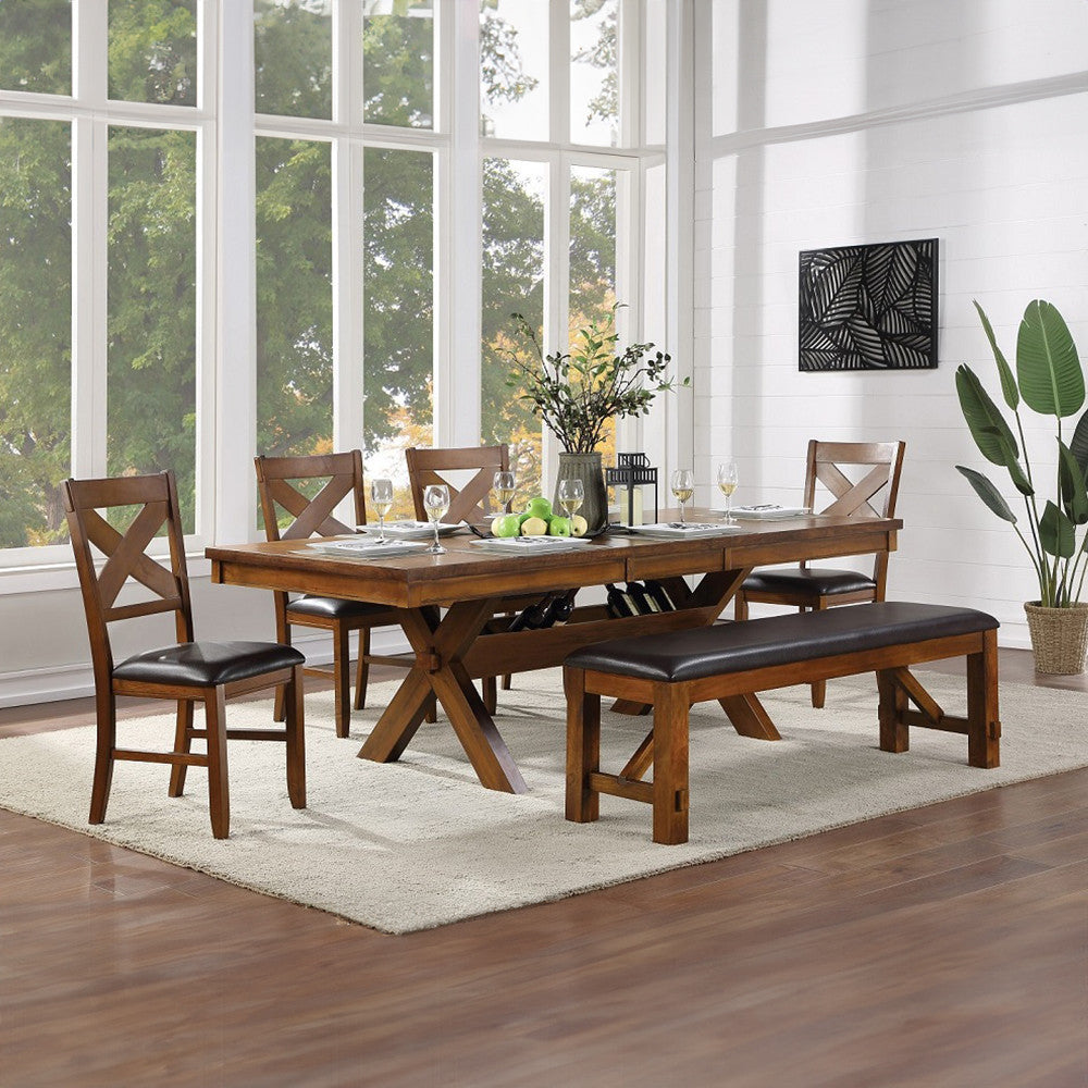 ACME 70004 Apollo Bench, Espresso PU & Walnut