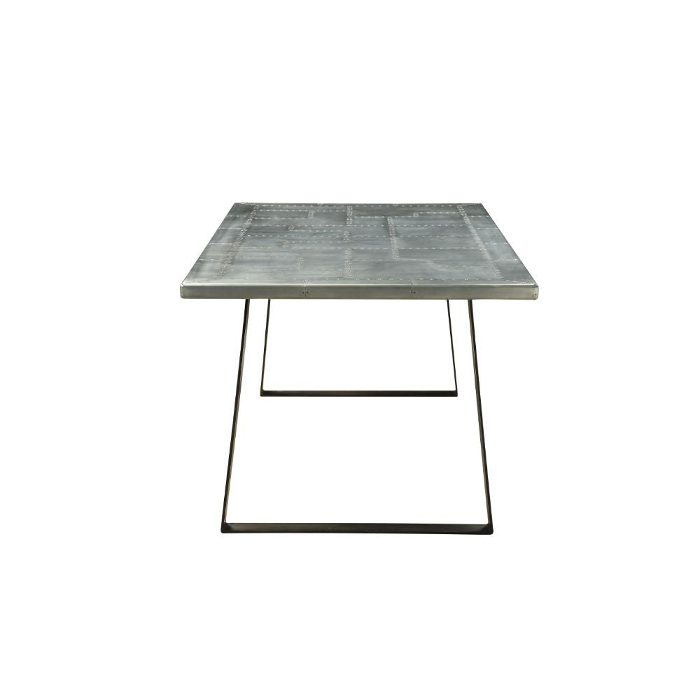 ACME 70105 Kaylia Dining Table, Aluminum & Gunmetal