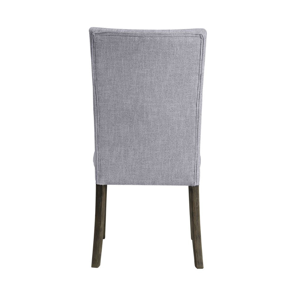 ACME 70168 Merel Side Chair (Set-2), Gray Linen & Gray Oak