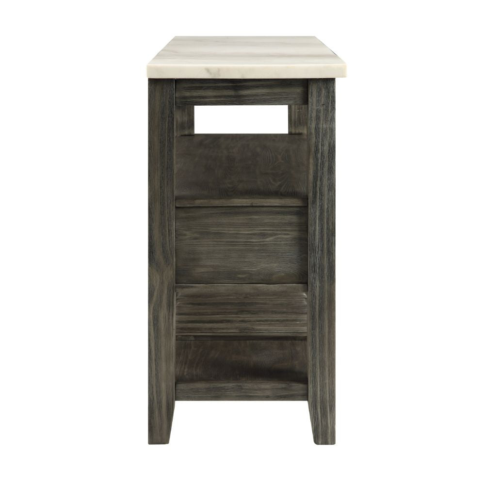 ACME 70169 Merel Server, White Marble & Gray Oak