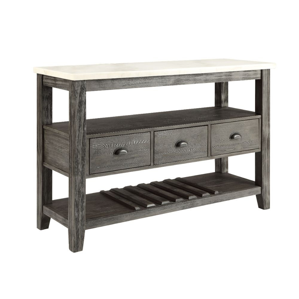 ACME 70169 Merel Server, White Marble & Gray Oak