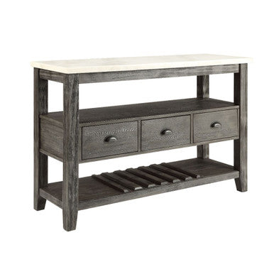 ACME 70169 Merel Server, White Marble & Gray Oak