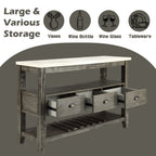 ACME 70169 Merel Server, White Marble & Gray Oak