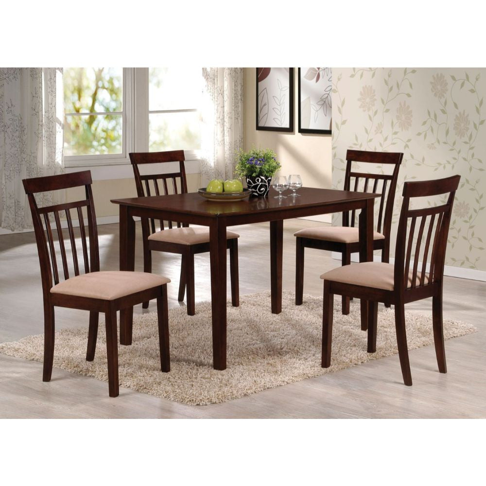 ACME 70325 Samuel 5 Piece Pack Dining Set, Espresso & Microfiber