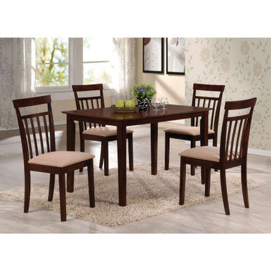 ACME 70325 Samuel 5 Piece Pack Dining Set, Espresso & Microfiber