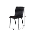 ACME 70422 Hosmer Side Chair (Set-2), Black Top Grain Leather & Antique Black