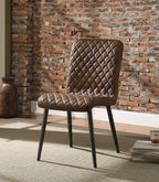 ACME 70423 Millertton Side Chair (Set-2), Vintage Chocolate Top Grain Leather & Antique Black