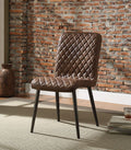 ACME 70423 Millertton Side Chair (Set-2), Vintage Chocolate Top Grain Leather & Antique Black