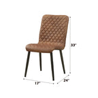 ACME 70423 Millertton Side Chair (Set-2), Vintage Chocolate Top Grain Leather & Antique Black