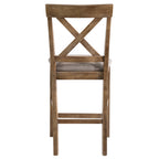 ACME 70832 Martha II Counter Height Chair (Set-2), Tan Linen & Weathered Oak