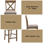 ACME 70832 Martha II Counter Height Chair (Set-2), Tan Linen & Weathered Oak