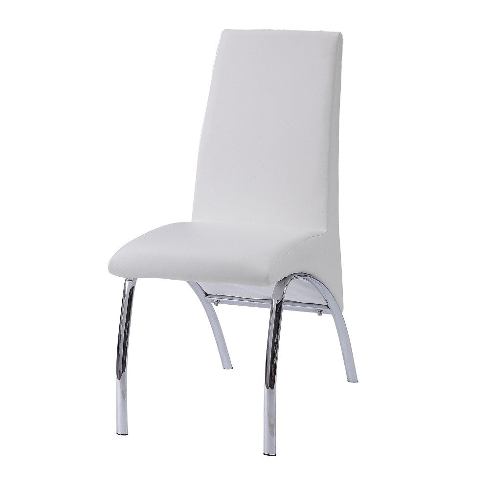 ACME 71107 Pervis Side Chair (Set-2), White PU & Chrome