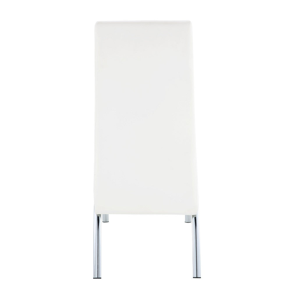 ACME 71107 Pervis Side Chair (Set-2), White PU & Chrome