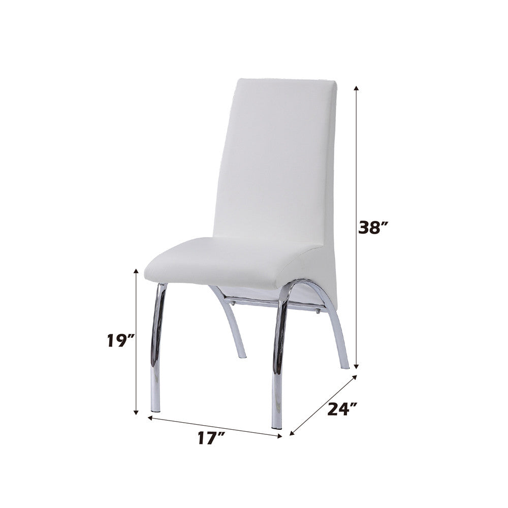 ACME 71107 Pervis Side Chair (Set-2), White PU & Chrome