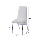 ACME 71107 Pervis Side Chair (Set-2), White PU & Chrome