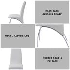 ACME 71107 Pervis Side Chair (Set-2), White PU & Chrome
