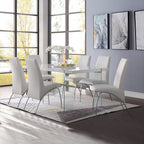 ACME 71107 Pervis Side Chair (Set-2), White PU & Chrome