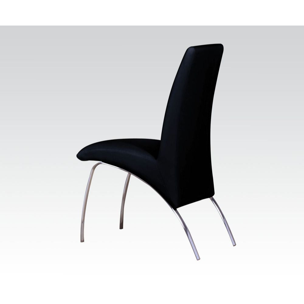 ACME 71112 Pervis Side Chair (Set-2), Black PU & Chrome