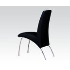 ACME 71112 Pervis Side Chair (Set-2), Black PU & Chrome