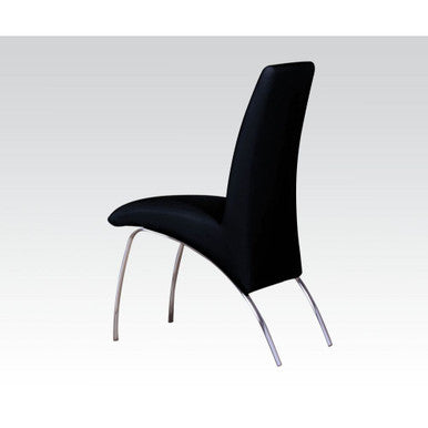 ACME 71112 Pervis Side Chair (Set-2), Black PU & Chrome