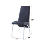 ACME 71112 Pervis Side Chair (Set-2), Black PU & Chrome