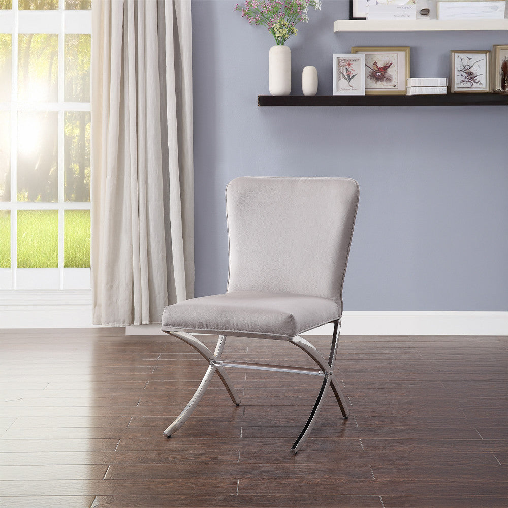 ACME 71182 Daire Side Chair (Set-2), Velvet & Chrome