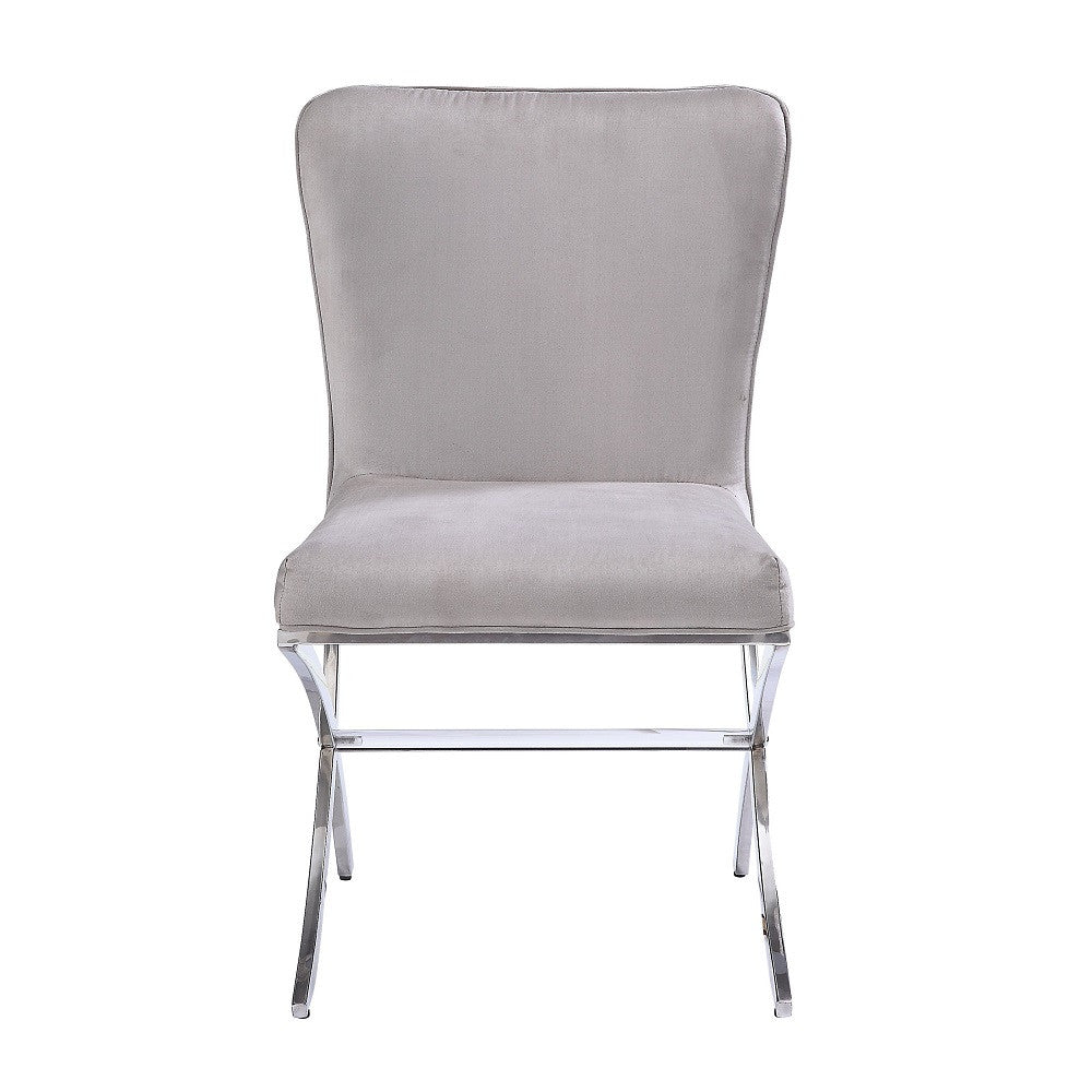 ACME 71182 Daire Side Chair (Set-2), Velvet & Chrome