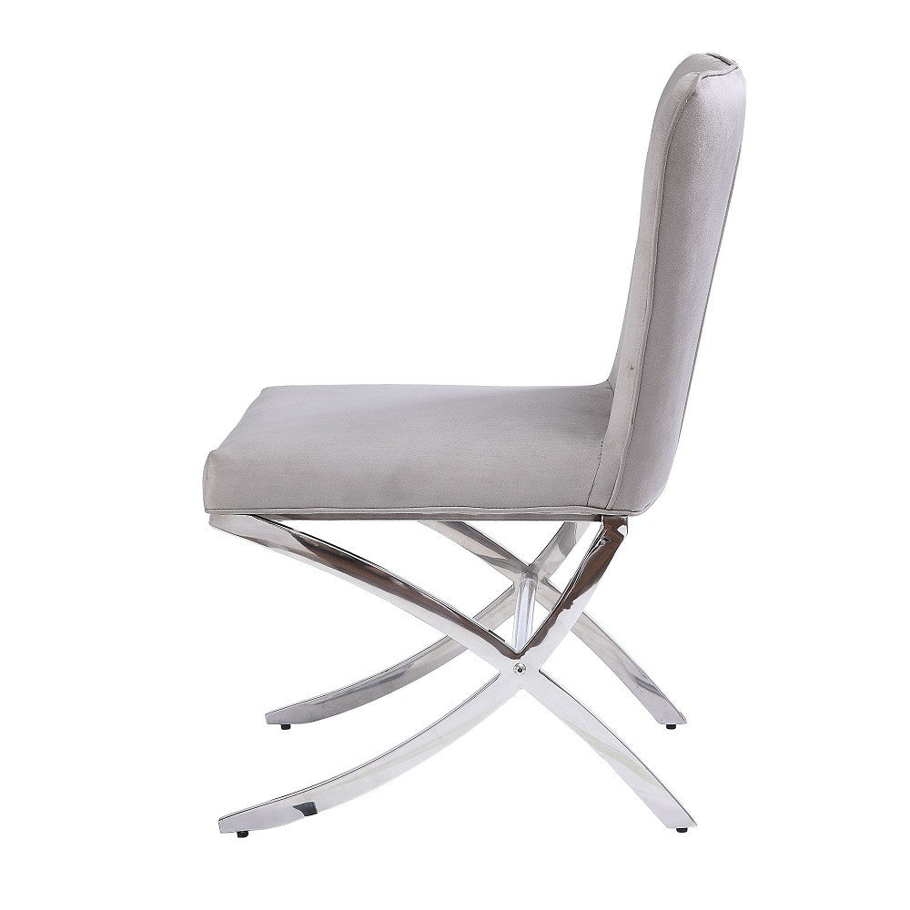 ACME 71182 Daire Side Chair (Set-2), Velvet & Chrome