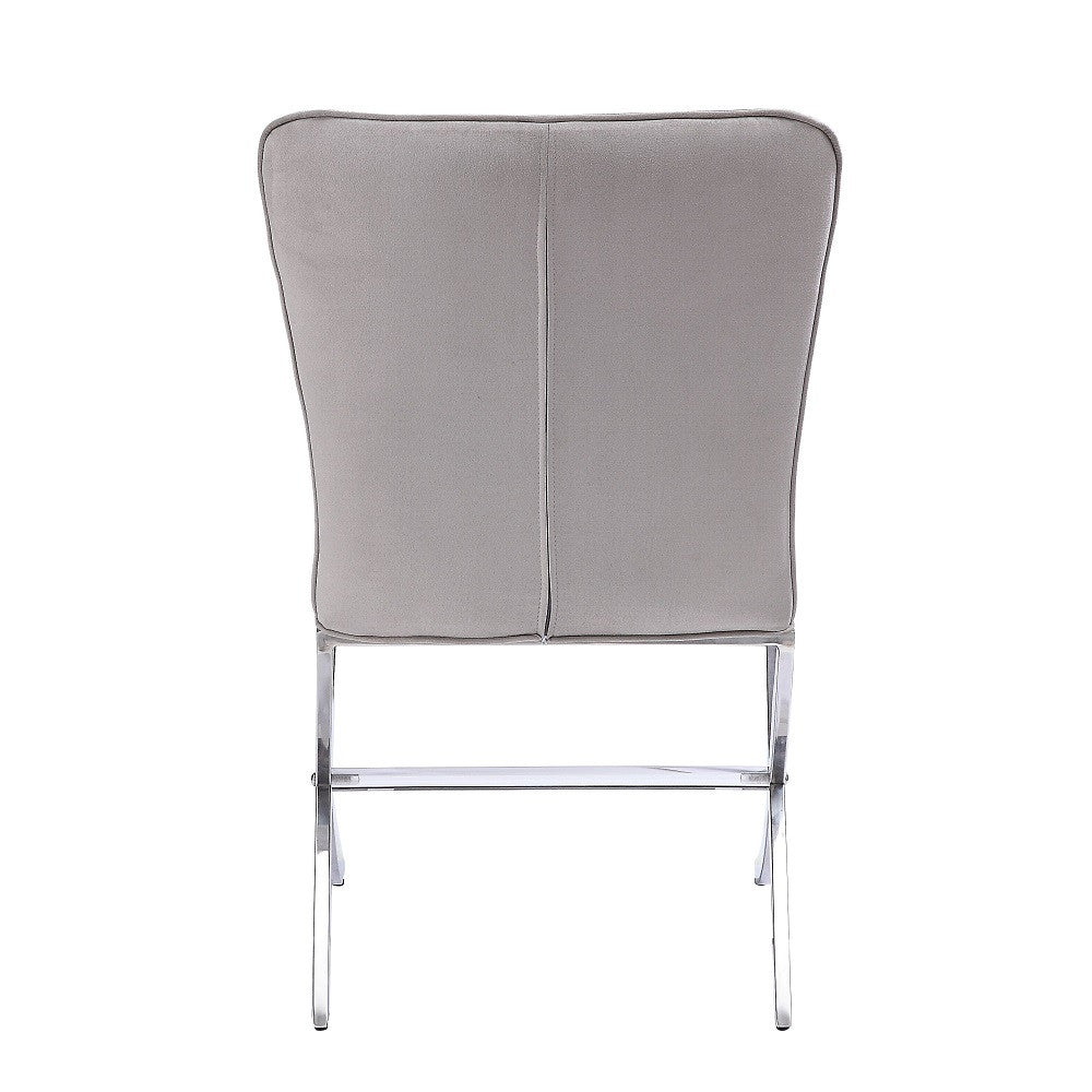 ACME 71182 Daire Side Chair (Set-2), Velvet & Chrome