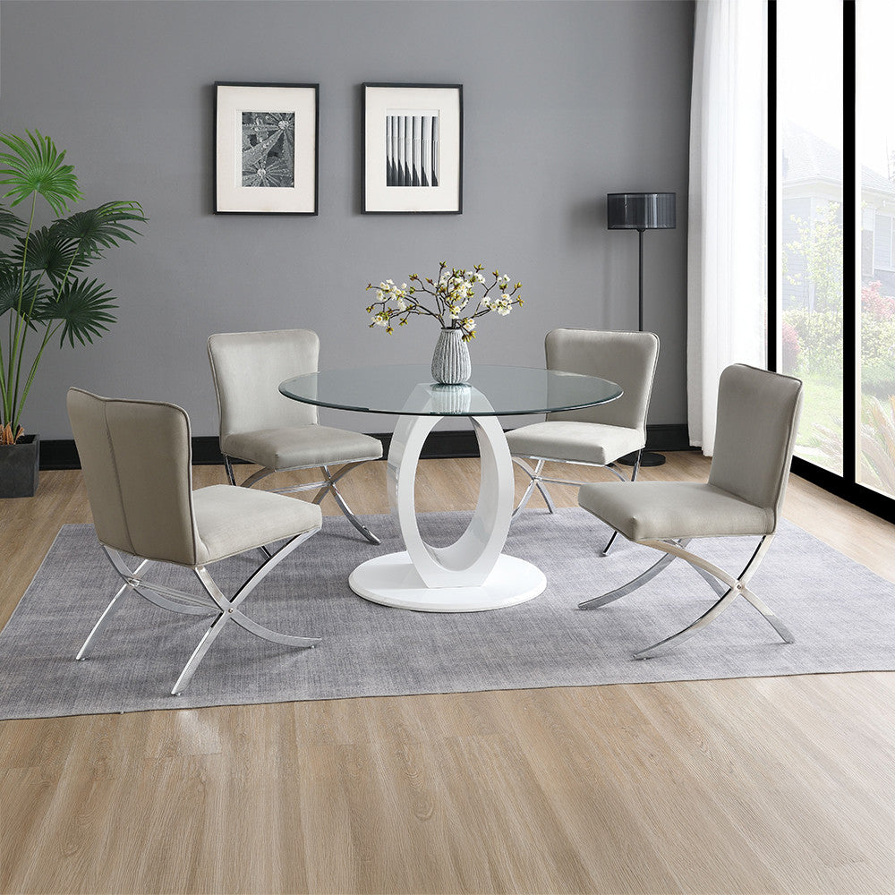 ACME 71182 Daire Side Chair (Set-2), Velvet & Chrome