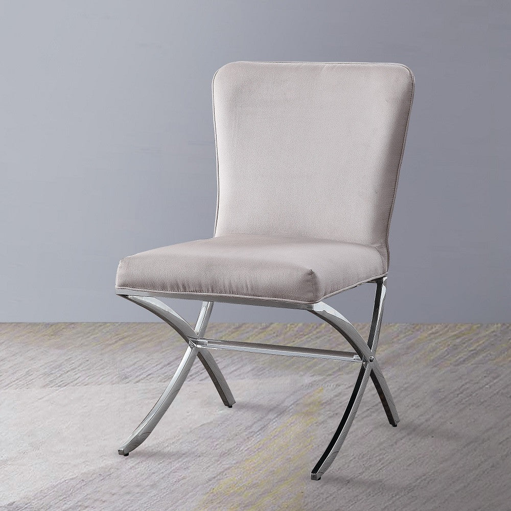 ACME 71182 Daire Side Chair (Set-2), Velvet & Chrome