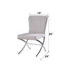 ACME 71182 Daire Side Chair (Set-2), Velvet & Chrome