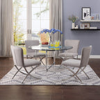 ACME 71182 Daire Side Chair (Set-2), Velvet & Chrome