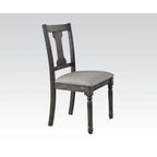 ACME 71437 Wallace Side Chair (Set-2), Tan Linen & Weathered Gray
