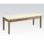 ACME 71718 Claudia Bench, Beige Linen & Salvage Brown