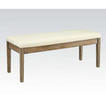 ACME 71718 Claudia Bench, Beige Linen & Salvage Brown